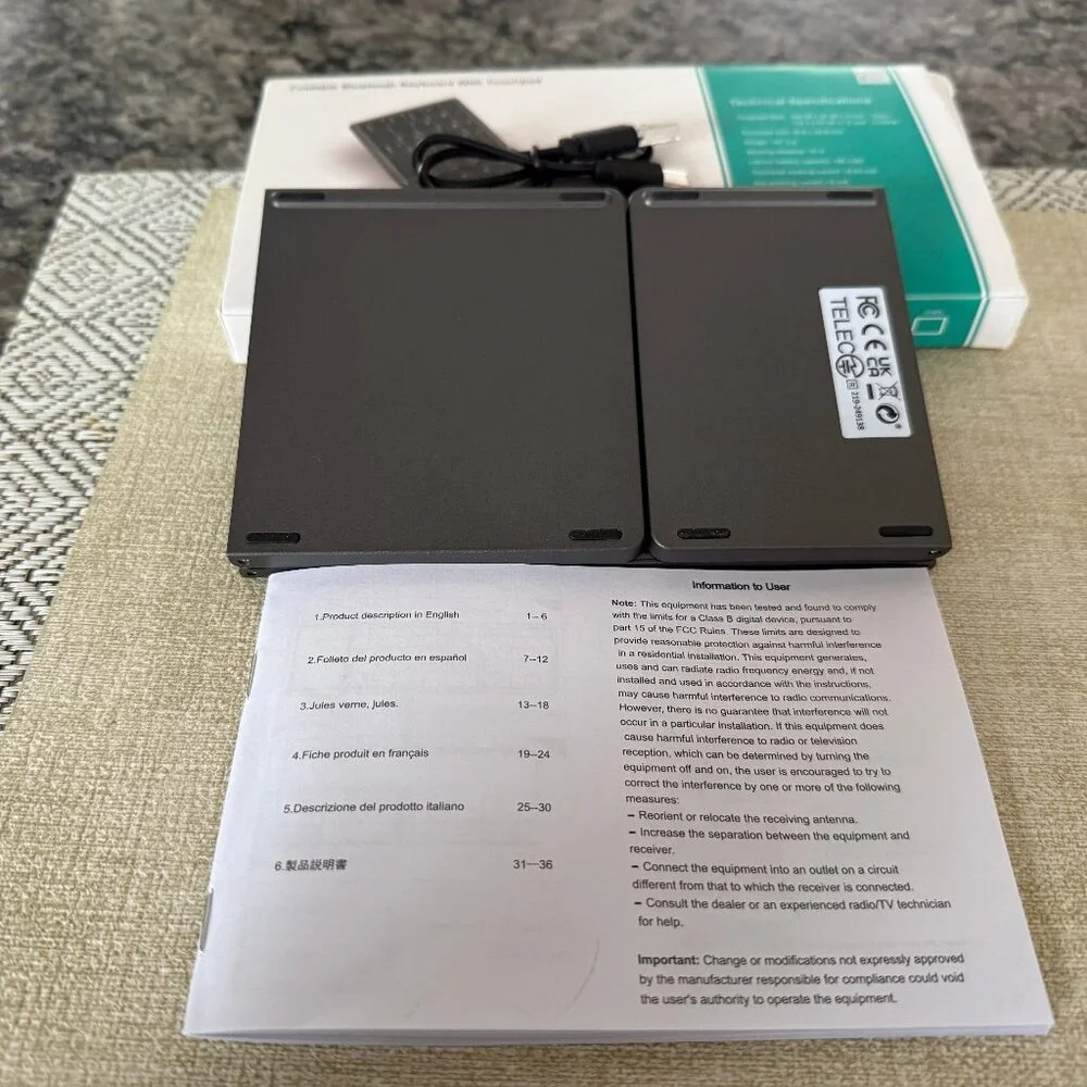 Fold-able Bluetooth Keyboard with Touchpad